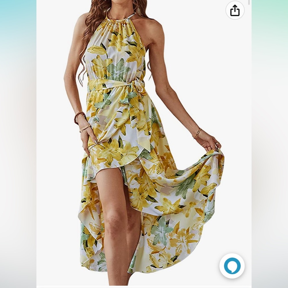 Summer causal formal halter neck dress